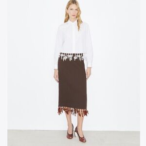 NEW Tory Burch Women's Crystal Embellished Poplin Shirt 6 $770